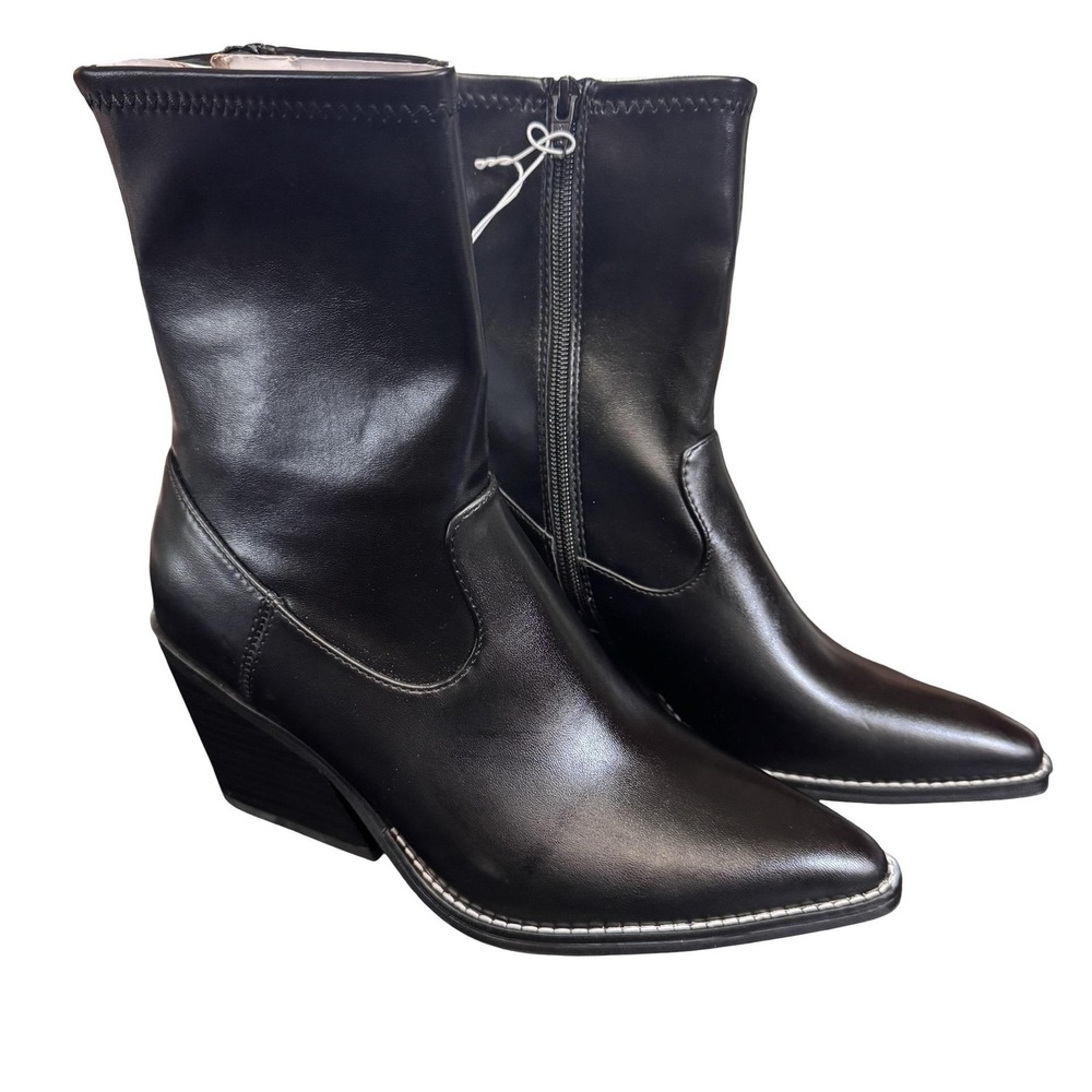 Universal Thread Boots Womens Size 7.5 Black Aubree‎ Western Pointed Toe Zip NEW